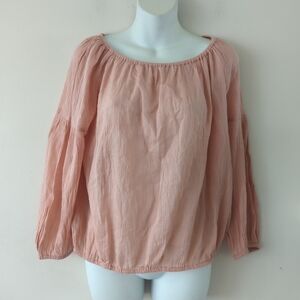 NWT GAP Women's Cottage Core Bouncy Pink Blouse Off The Shoulder Size XS